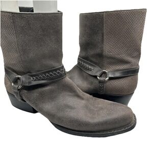 Dingo Butch Cowboy Boots DI-219 Mens Gray Leather Zipper Western Boots Sz 13D